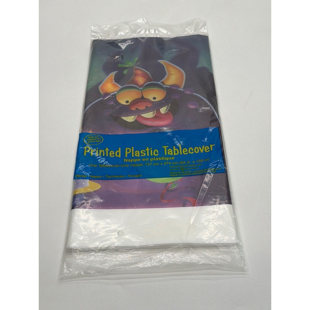 Creative Converting Monster Mania Printed Plastic Tablecover 54x108 Birthday